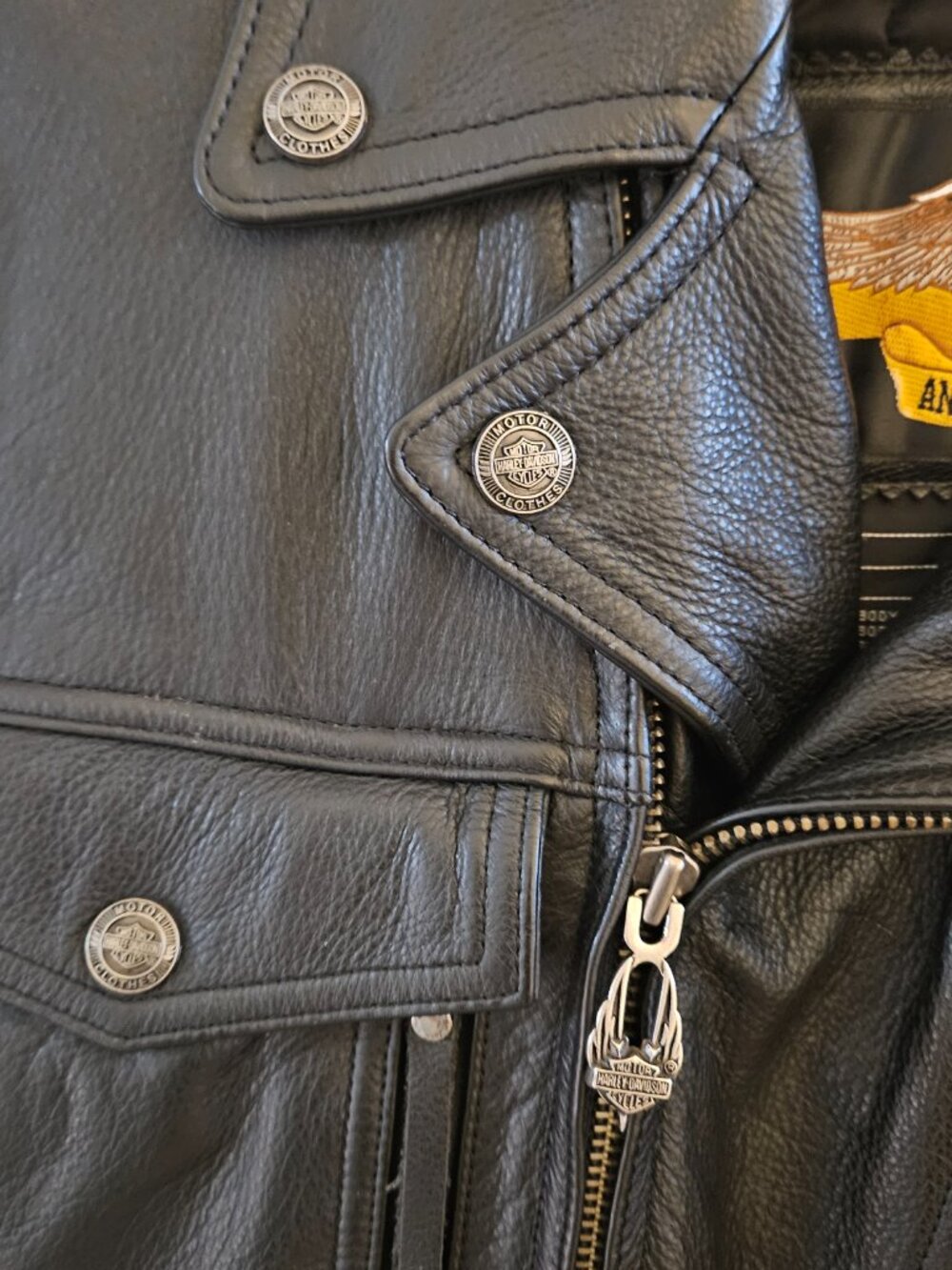 Vintage Harley Davidson Leather Jacket Vented Nevada Removable Liner M {#916-1} - Picture 5 of 16